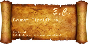 Bruner Cipriána névjegykártya